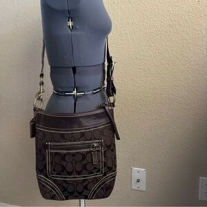 Coach Brown signature crossbody bag